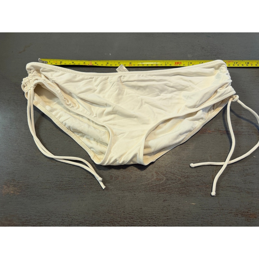 Banana Republic Womens Off White Side Tie Bikini Swim Bottoms Cream Large L